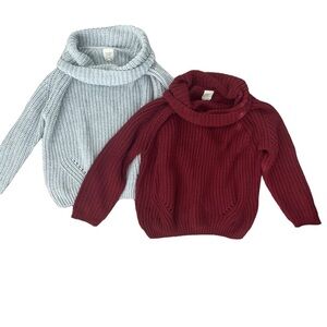 Cozy Red and Gray Turtleneck Sweaters